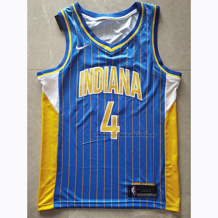 Camiseta Indiana Pacers Victor Oladipo NO 4 Ciudad 2020-21 Azul